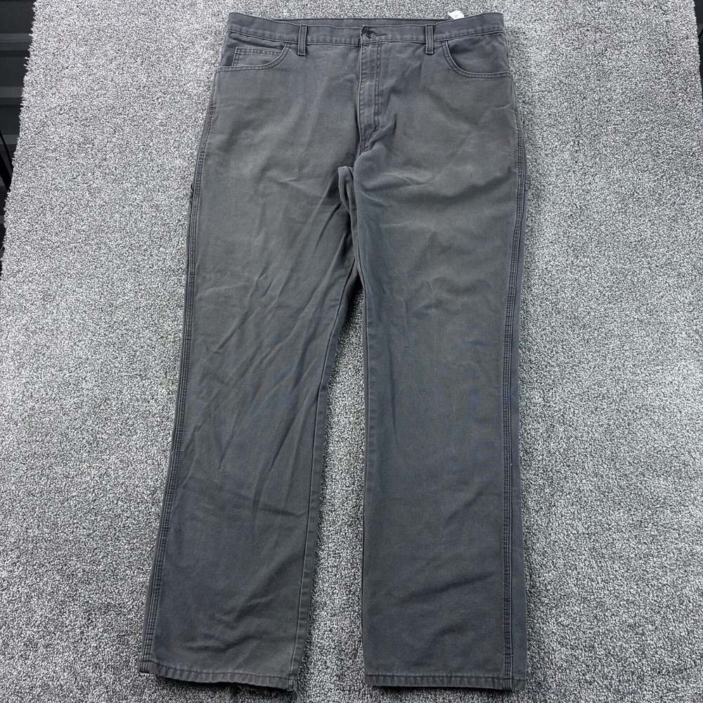 Vintage Y2K Dickies Carpenter Pants Mens 38x34 Gray Heavy Canvas Distressed Work